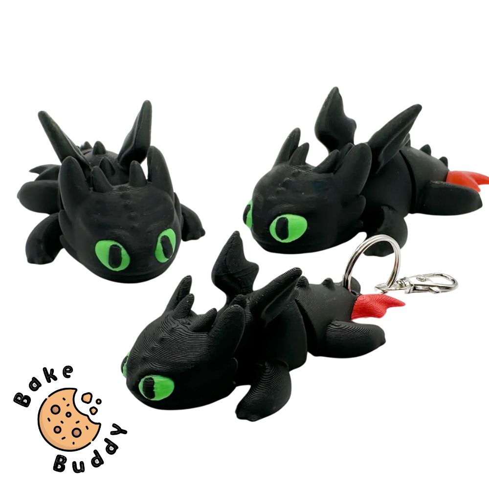 Flexi Toothless Dragon & Keychain-PRINTFORGE