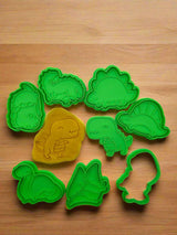 Cute Dinosaurs Cookie Cutter and Stamps