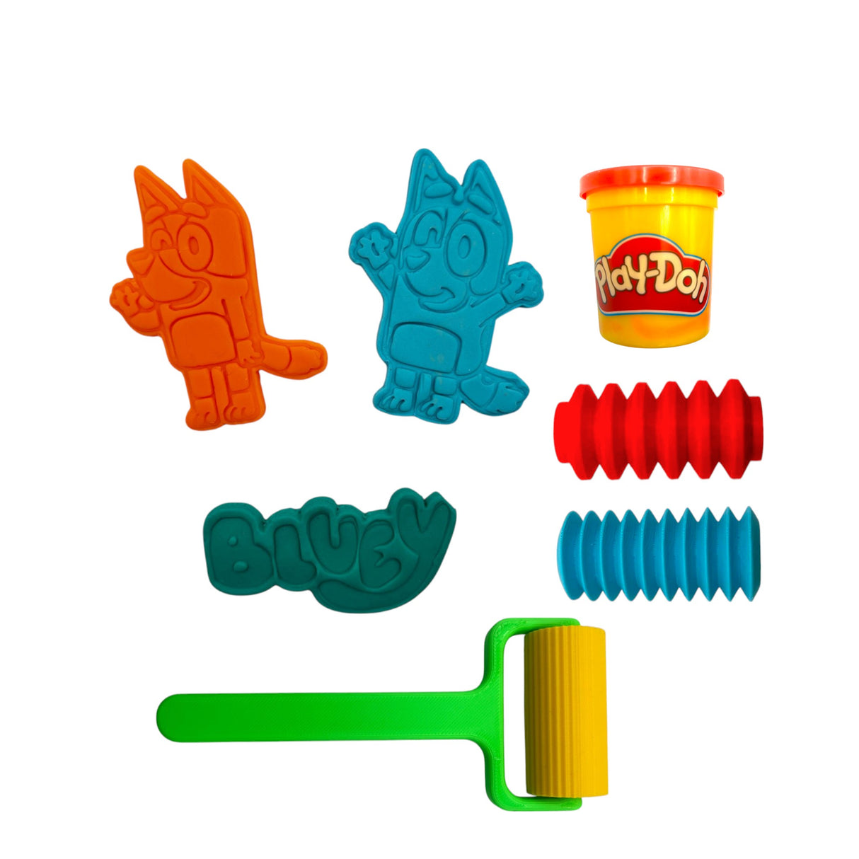 Bluey Playdoh Gift Set – Fun Rollers, Cookie Cutters & Playdoh Kit-PRINTFORGE