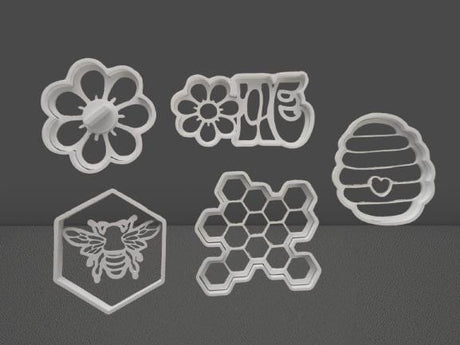 Bee Cookie Cutters, Fondant, Playdough-PRINTFORGE