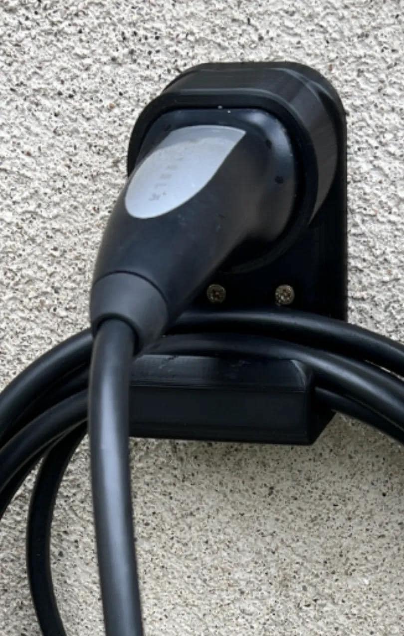 EV Charger Cable and Type 2 plug wall holder-PRINTFORGE