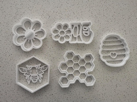 Bee Cookie Cutters, Fondant, Playdough-PRINTFORGE