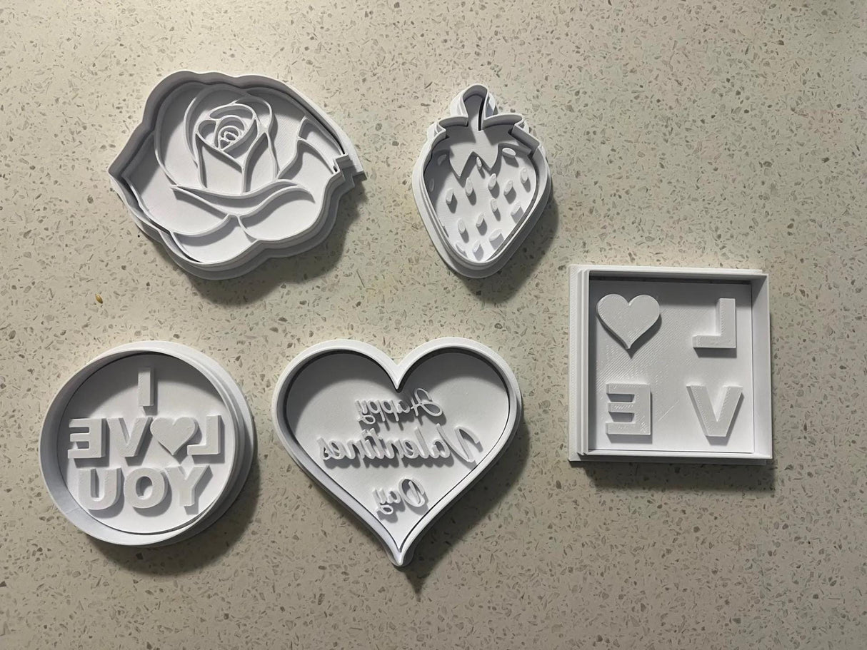 Valentines Day Cookie Cutters and Stamps-PRINTFORGE