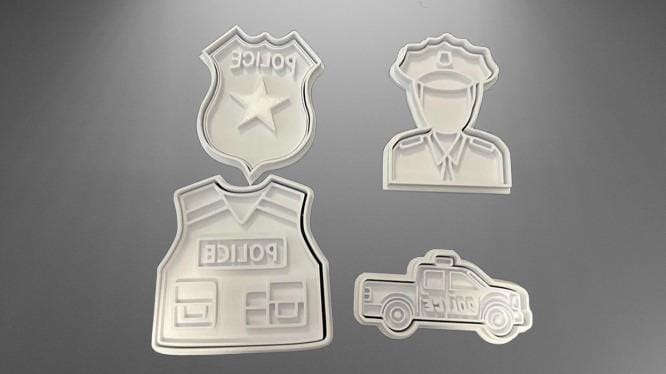 Police Cookie Cutters and Stamps-PRINTFORGE