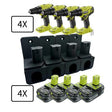 4x Ryobi Wall-Mounted Tool & Battery Holders - Convenient Storage for Your Tools-PRINTFORGE