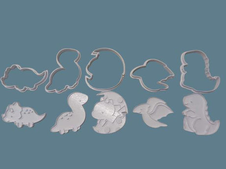 Dinosaur Cookie Cutters and Stamps-PRINTFORGE